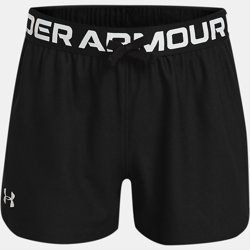 Girls'  Under Armour  Play Up Shorts Black / Metallic Silver YXS (48 - 50 in)